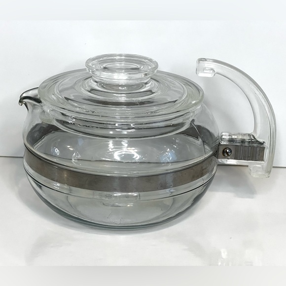 Pyrex Other - Retro MCM Pyrex Flameware 7756-C-A-3 Glass Tea Pot With Lid Cup Made In USA